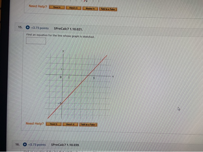 Solved Need Help? Read It Master It Watch It Talk to a Tutor | Chegg.com