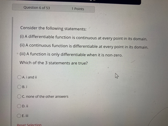 Solved Question 6 of 53 1 Points Consider the following | Chegg.com