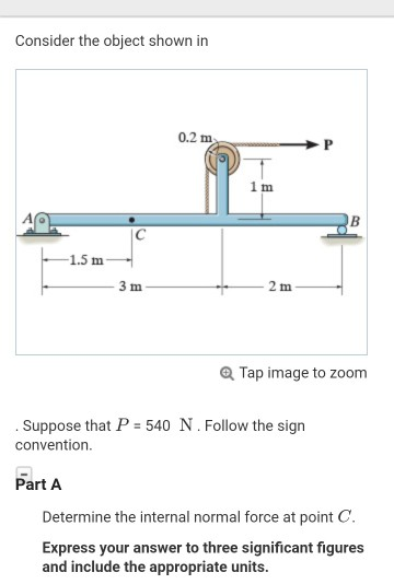 Solved Part A Determine The Internal Normal Force At Point | Chegg.com