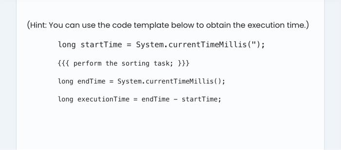 Solved Write a program that measures the execution time of | Chegg.com