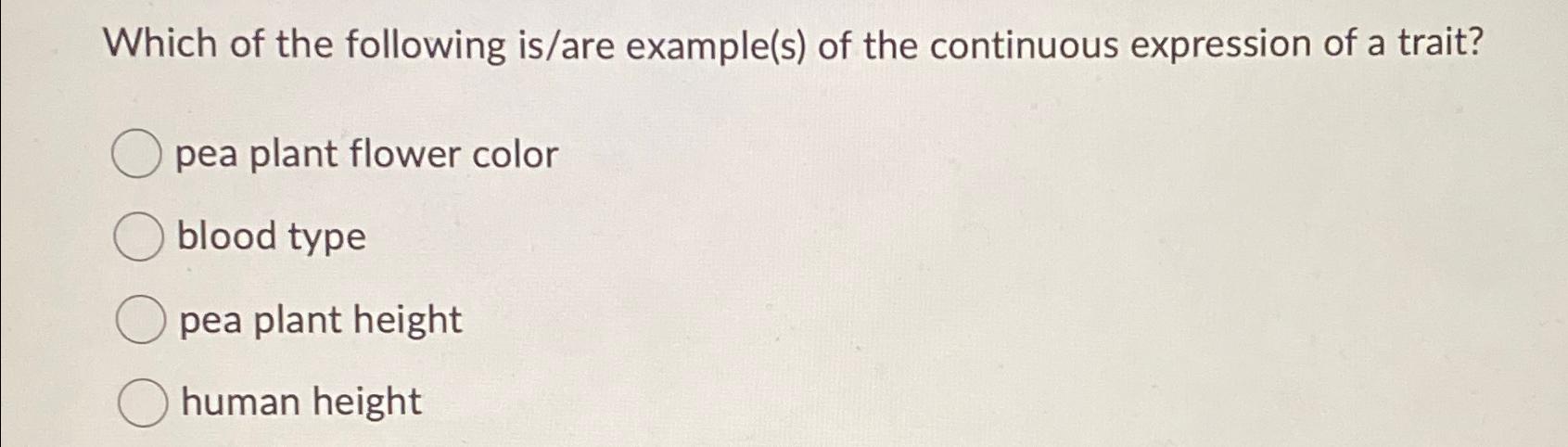Solved Which of the following is/are example(s) ﻿of the | Chegg.com