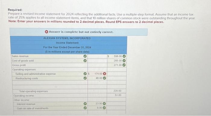 solved-the-preliminary-2024-income-statement-of-alexian-chegg