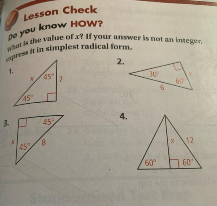 Solved Lesson Check Do you know HOW? What is the value of x? | Chegg.com