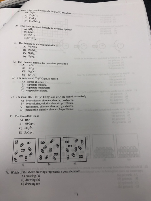 Solved The Chemical Formula For Iron It) Phosphate? A) Fe