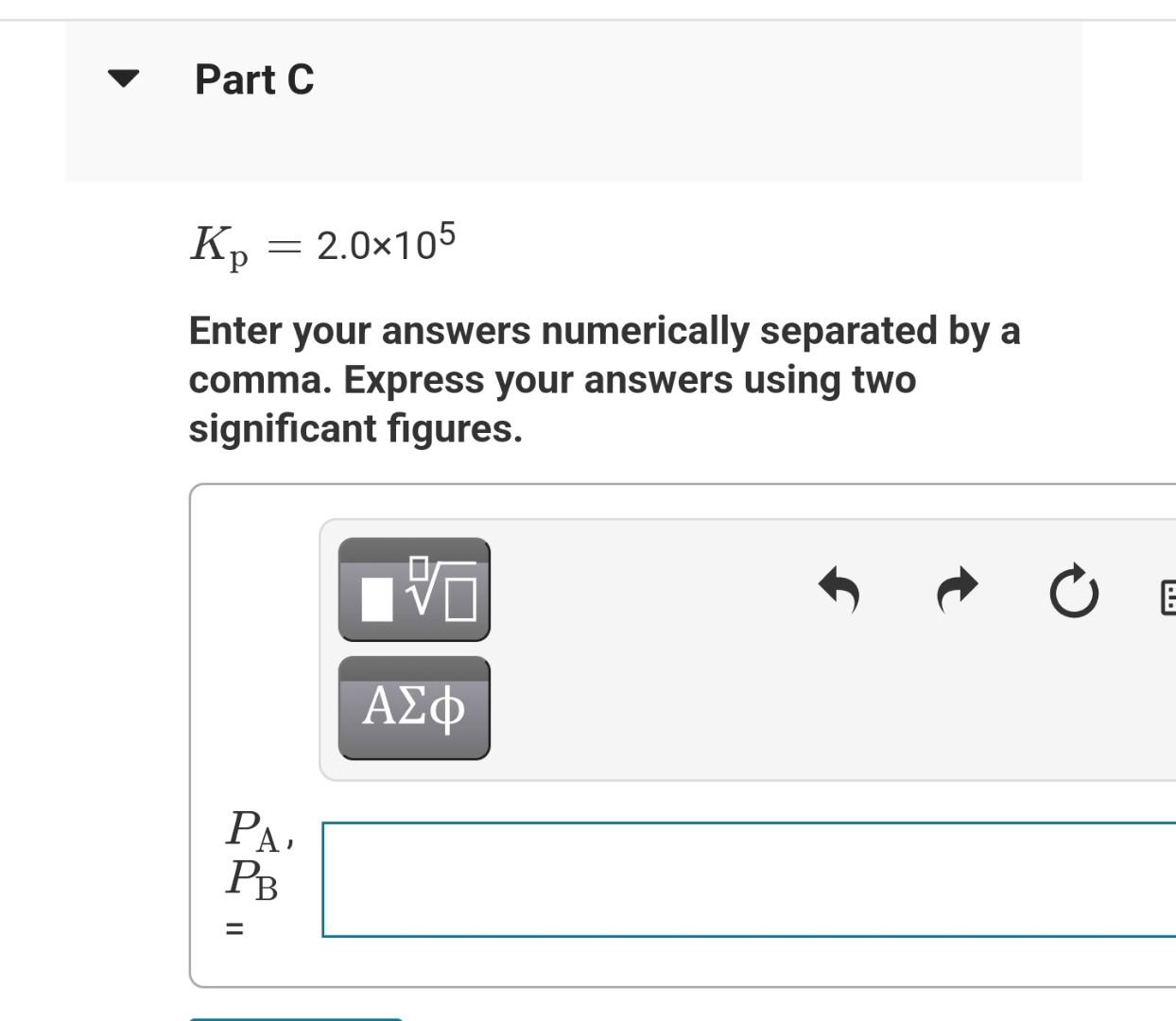 Solved Consider the following reaction: A (g) = 2 B (g) Find | Chegg.com