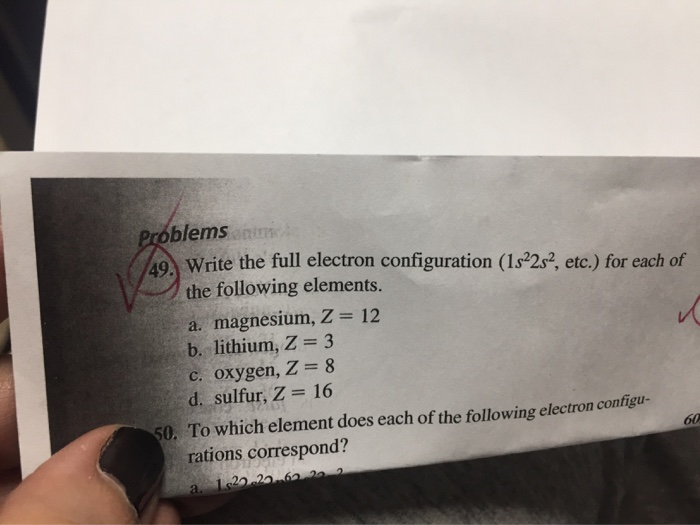 Solved Problems 79Write the full electron configuration | Chegg.com