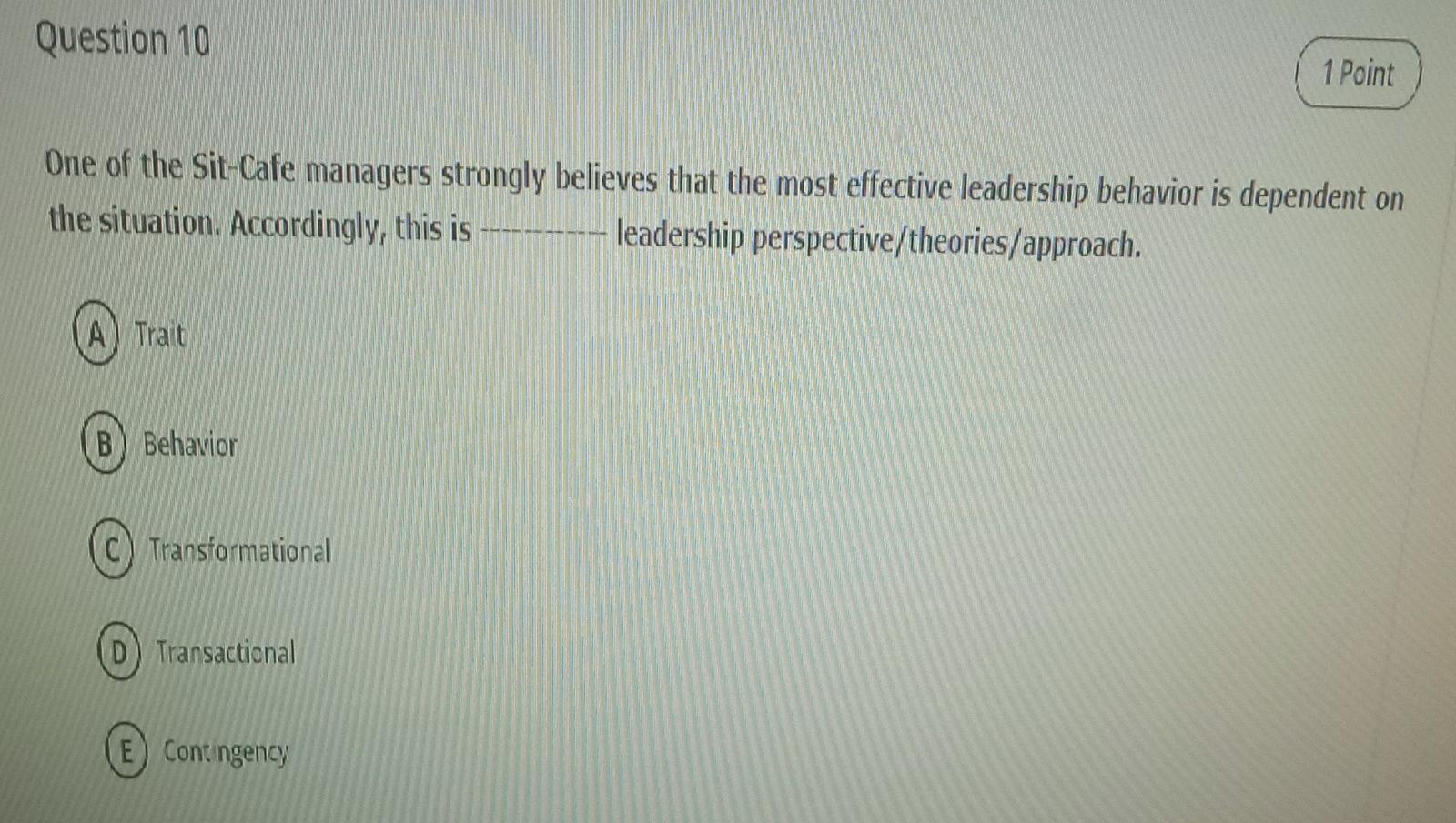 Solved Question 9 1 Point enables a manager to make | Chegg.com