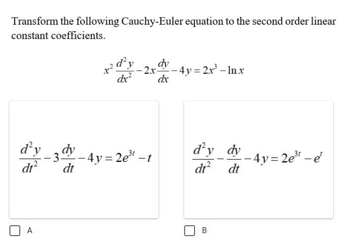 Solved Choose Answer A Or B. Then, Write The Solution For | Chegg.com