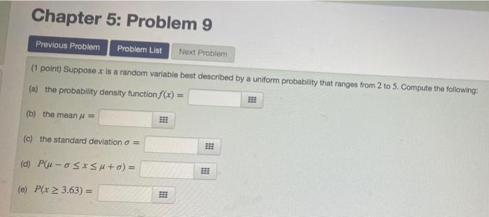 Solved Chapter 5: Problem 9 Previous Problem Problem List | Chegg.com