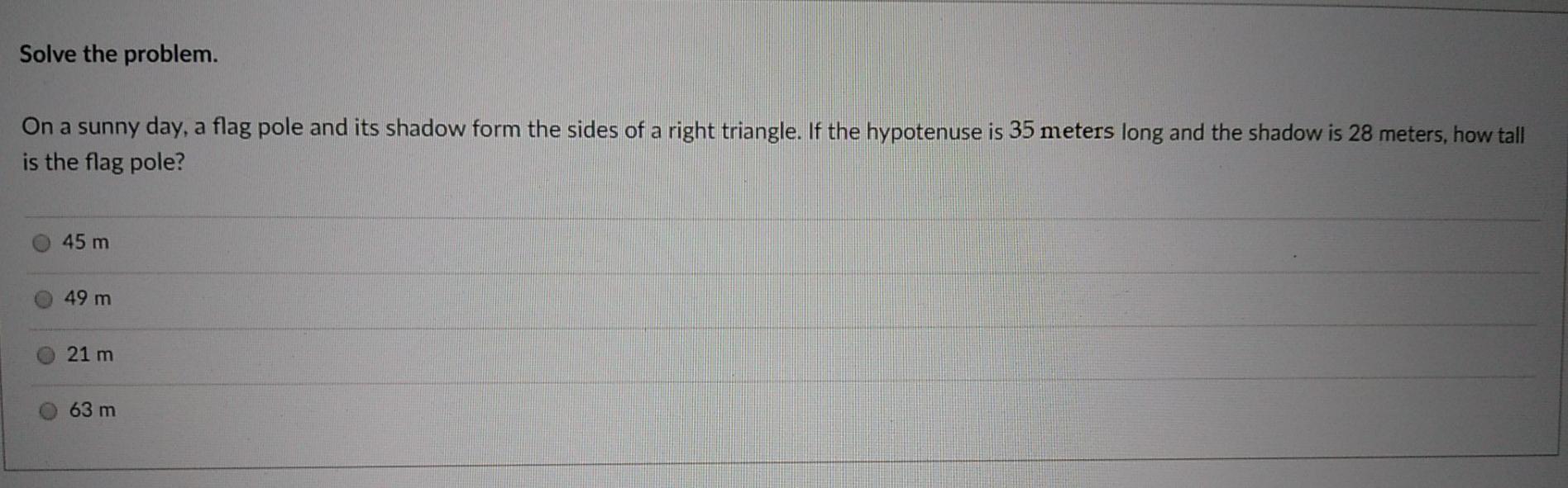 Solved Solve the problem. On a sunny day, a flag pole and | Chegg.com
