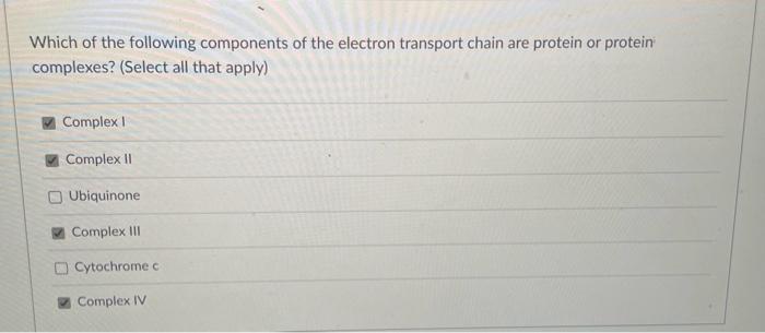 Solved Which of the following components of the electron | Chegg.com
