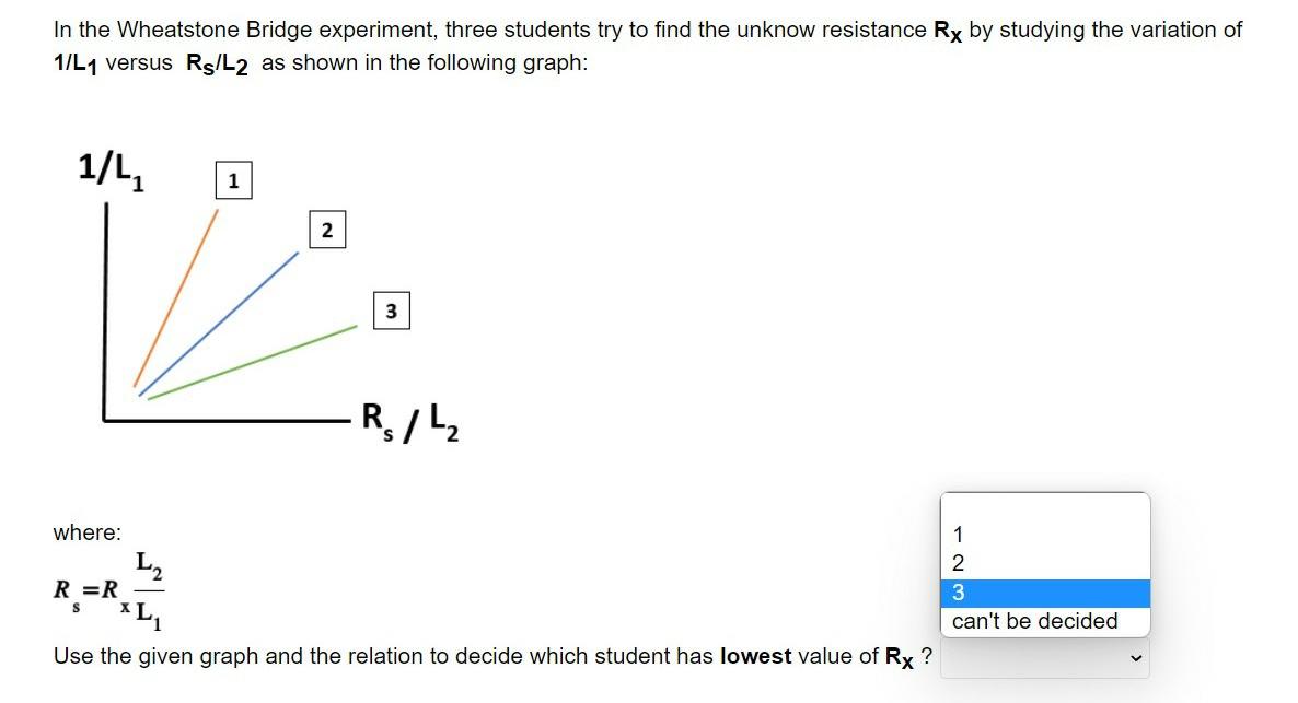 Solved In the Wheatstone Bridge experiment, three students | Chegg.com