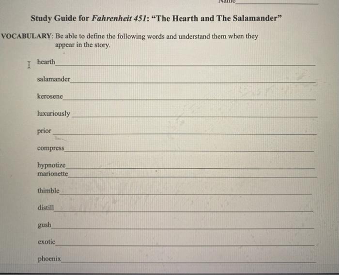 Fahrenheit 451 Study Guide