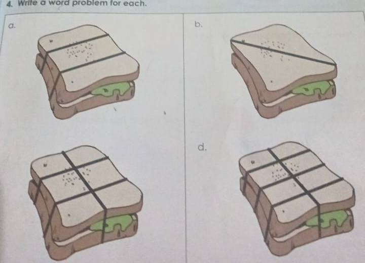 Solved Write a word problem for each.a. ﻿b. d. | Chegg.com
