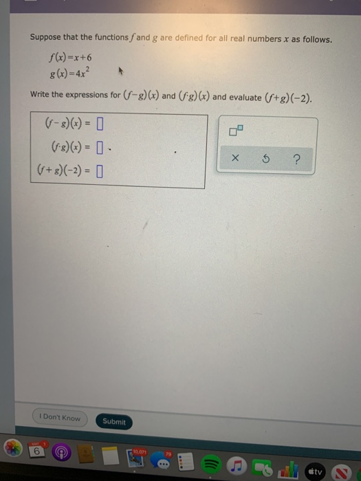 Solved Suppose The Functions F And G Are Defined For All