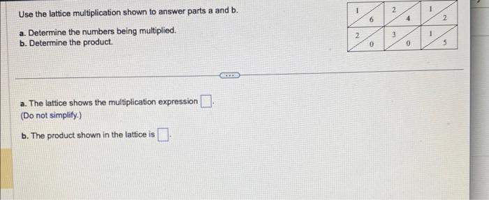Solved Use the lattice multiplication shown to answer parts | Chegg.com