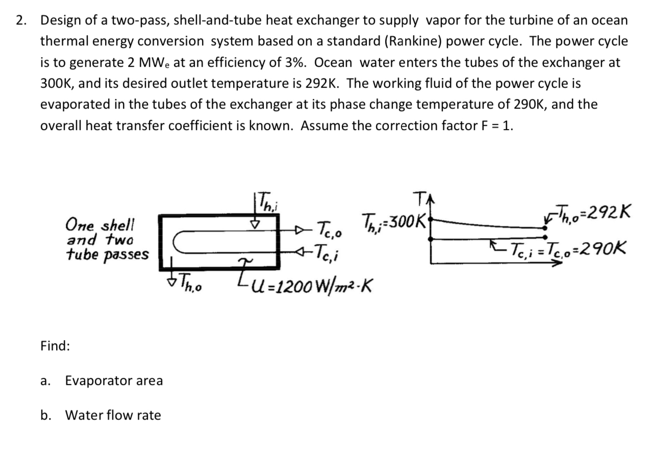 Solved Design of a two-pass, shell-and-tube heat exchanger | Chegg.com