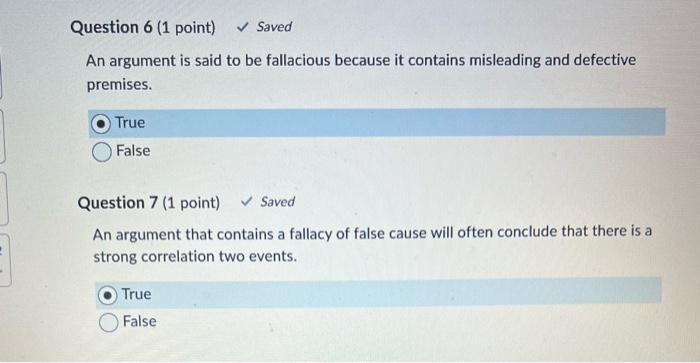 Solved An argument is said to be fallacious because it | Chegg.com