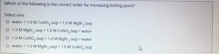 Solved Which Of The Following Is The Correct Order For | Chegg.com