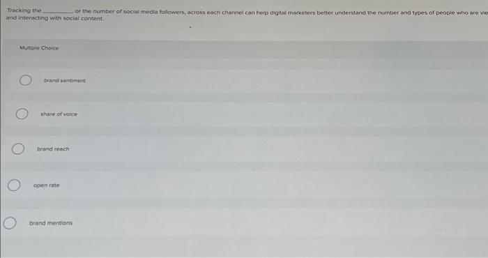 Solved Tracking the or the number of social media followers, | Chegg.com