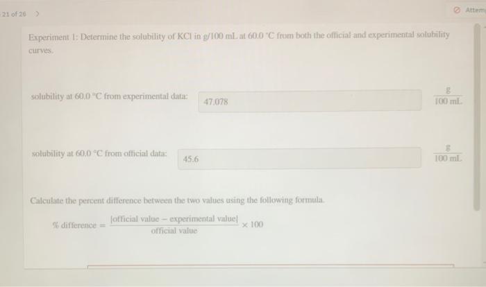 Solved 21 Of 26 Experiment 1: Determine The Solubility Of | Chegg.com