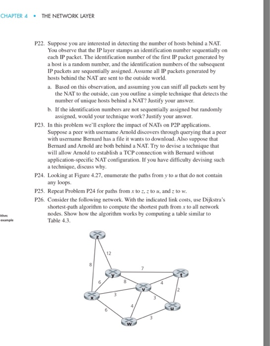 Solved CHAPTER 4 . THE NETWORK LAYER P22. Suppose you are | Chegg.com