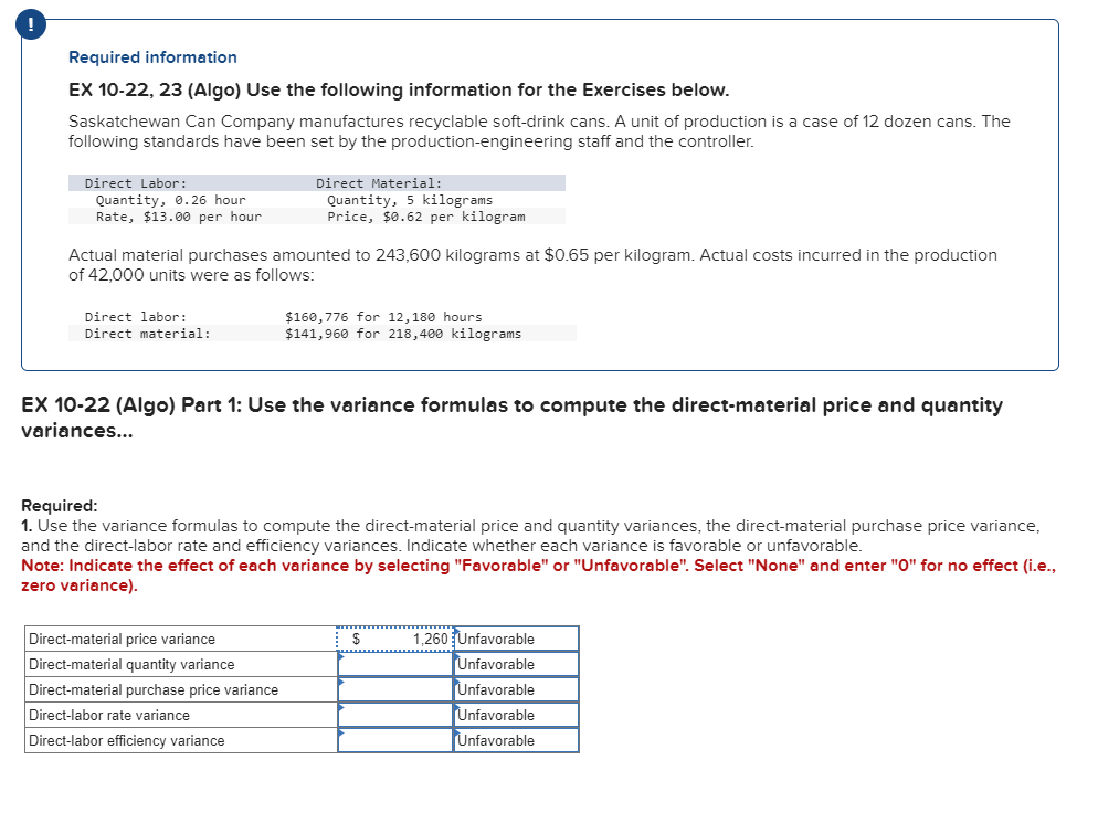 Solved variancesRequired:Use the variance formulas to | Chegg.com