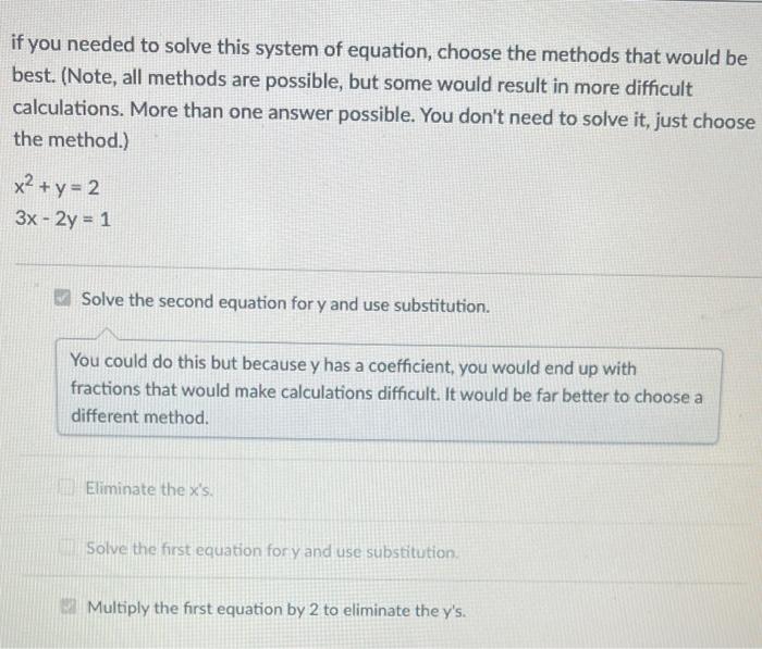 Solved if you needed to solve this system of equation, | Chegg.com