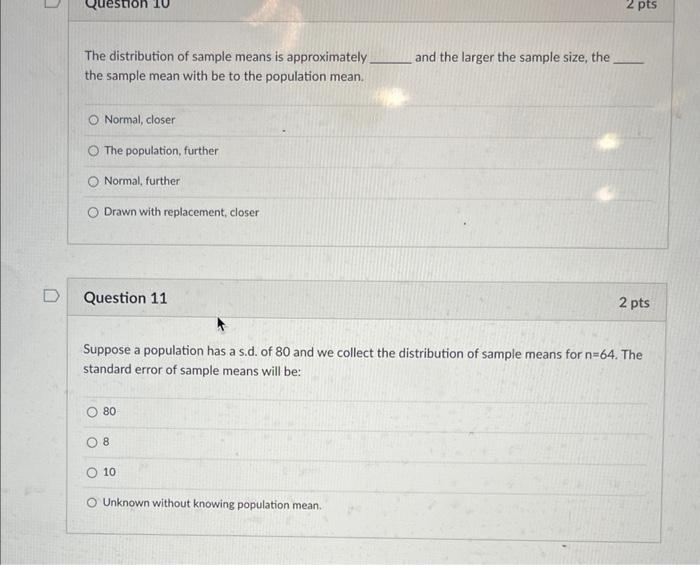 sample distribution of sample means