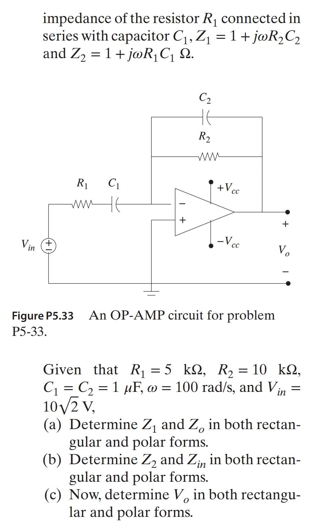 Solved 5-33. In The OP-AMP Circuit Shown In Fig. P5.33, The | Chegg.com