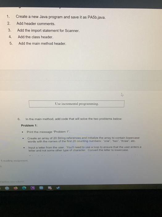 Solved 1. 2. 3. Create a new Java program and save it as | Chegg.com