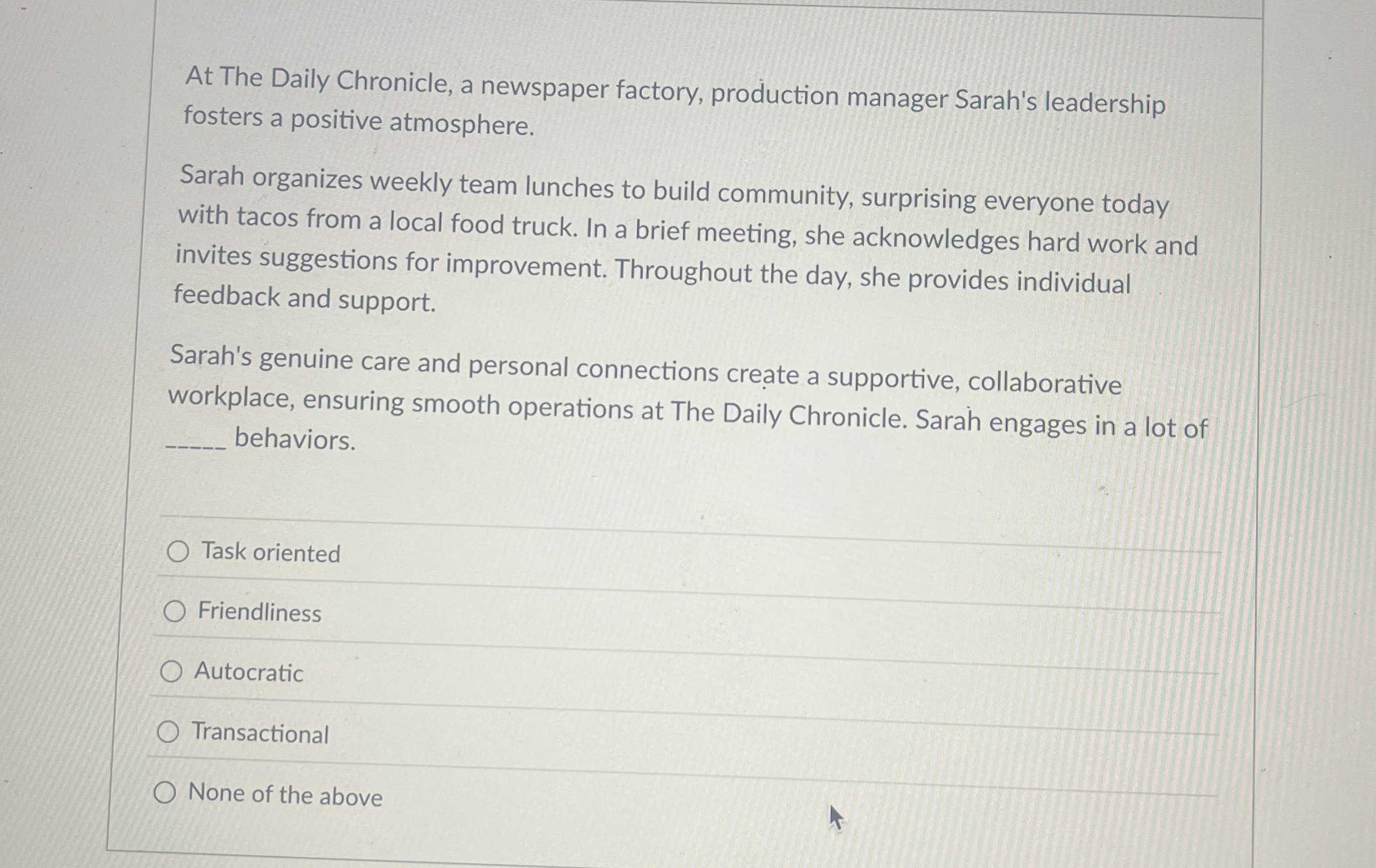 Solved At The Daily Chronicle, a newspaper factory,