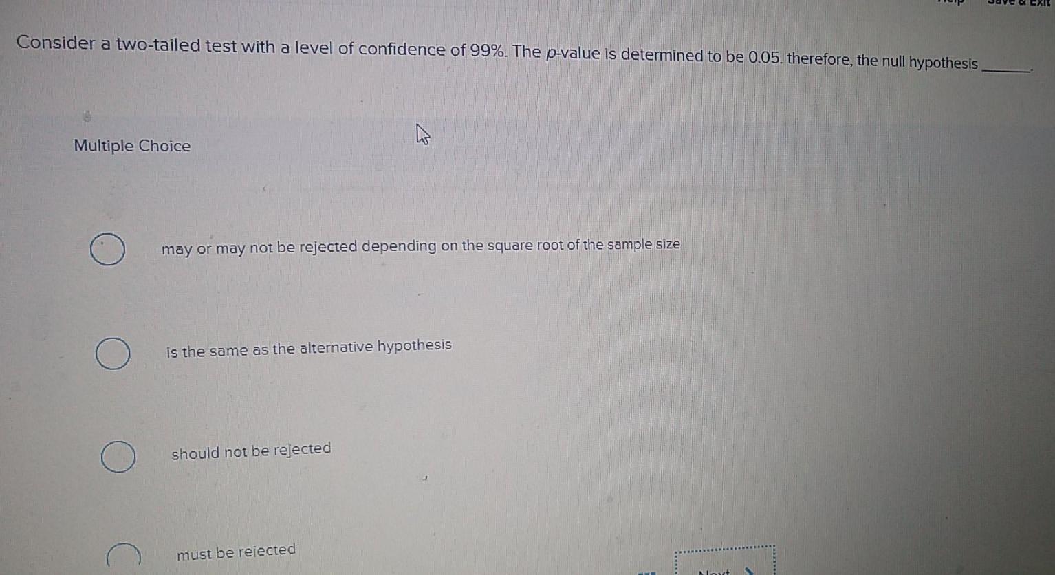 Solved Consider a two-tailed test with a level of confidence