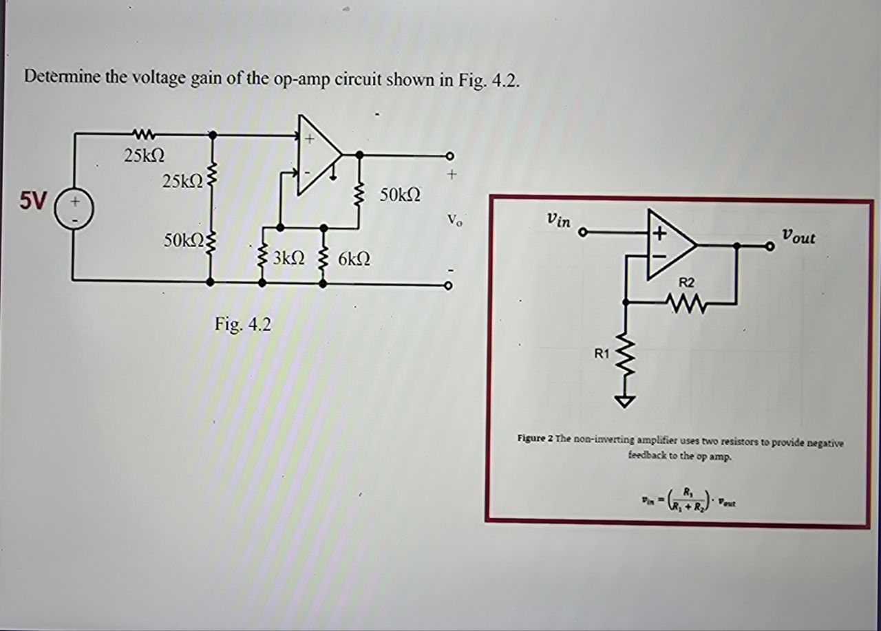 HelpDetermine The Voltage Gain Of ﻿the Op-amp Circuit | Chegg.com