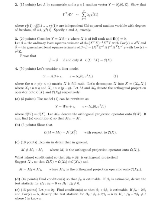 2 15 Points Let A Be Symmetric And A Px 1 Rando Chegg Com