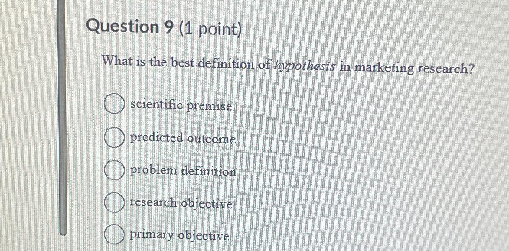 Solved Question 9 1 point What Is The Best Definition Of Chegg