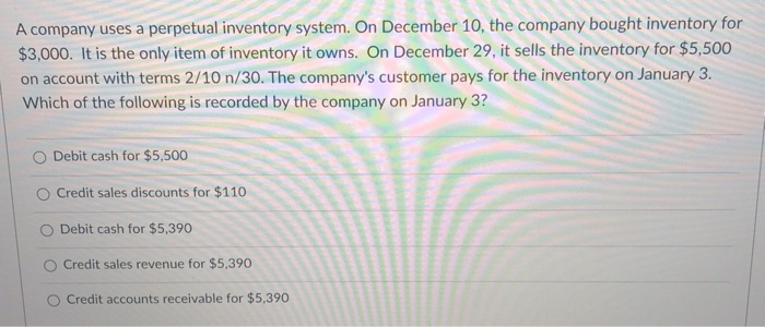 Solved A Company Uses A Perpetual Inventory System. On | Chegg.com