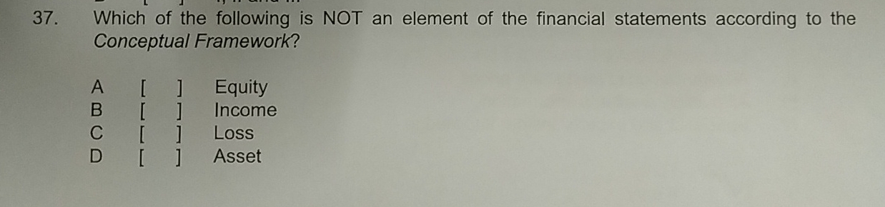 Solved Which of the following is NOT an element of the | Chegg.com