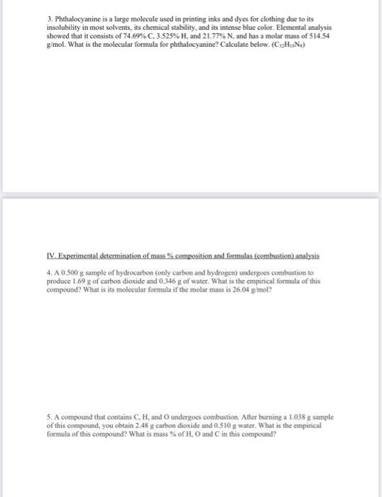 Solved III. Empirical-to-Molecular Formulas 1. Which | Chegg.com