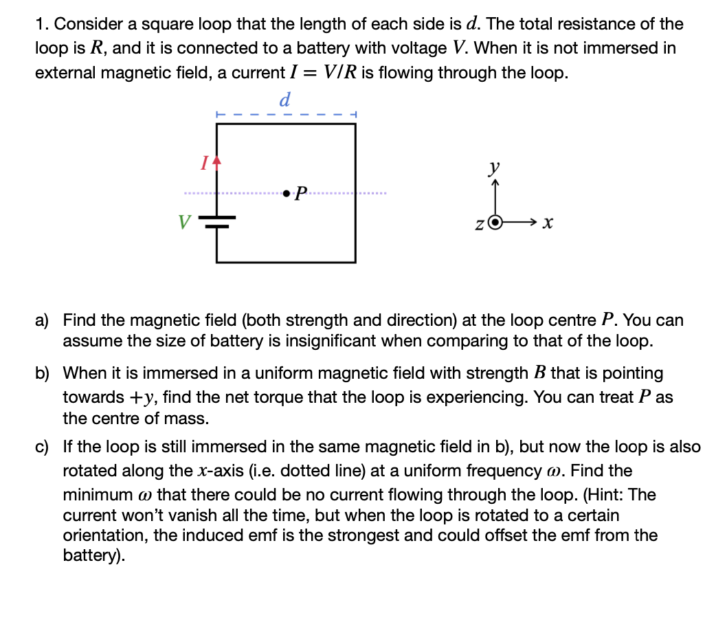 Solved HELP. Consider a square loop that the length of each | Chegg.com