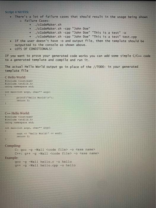 Part 2 -Scripting Write a bash script Une thell | Chegg.com