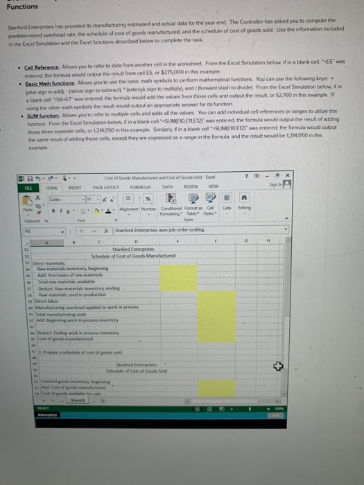 Chapter 3 Excel Simulation 1 Overhead Analysis and | Chegg.com
