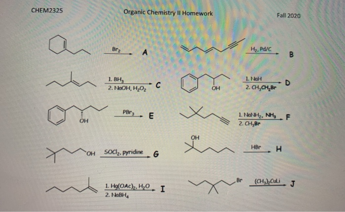 Solved Chem2325 Organic Chemistry Ii Homework Fall B Chegg Com