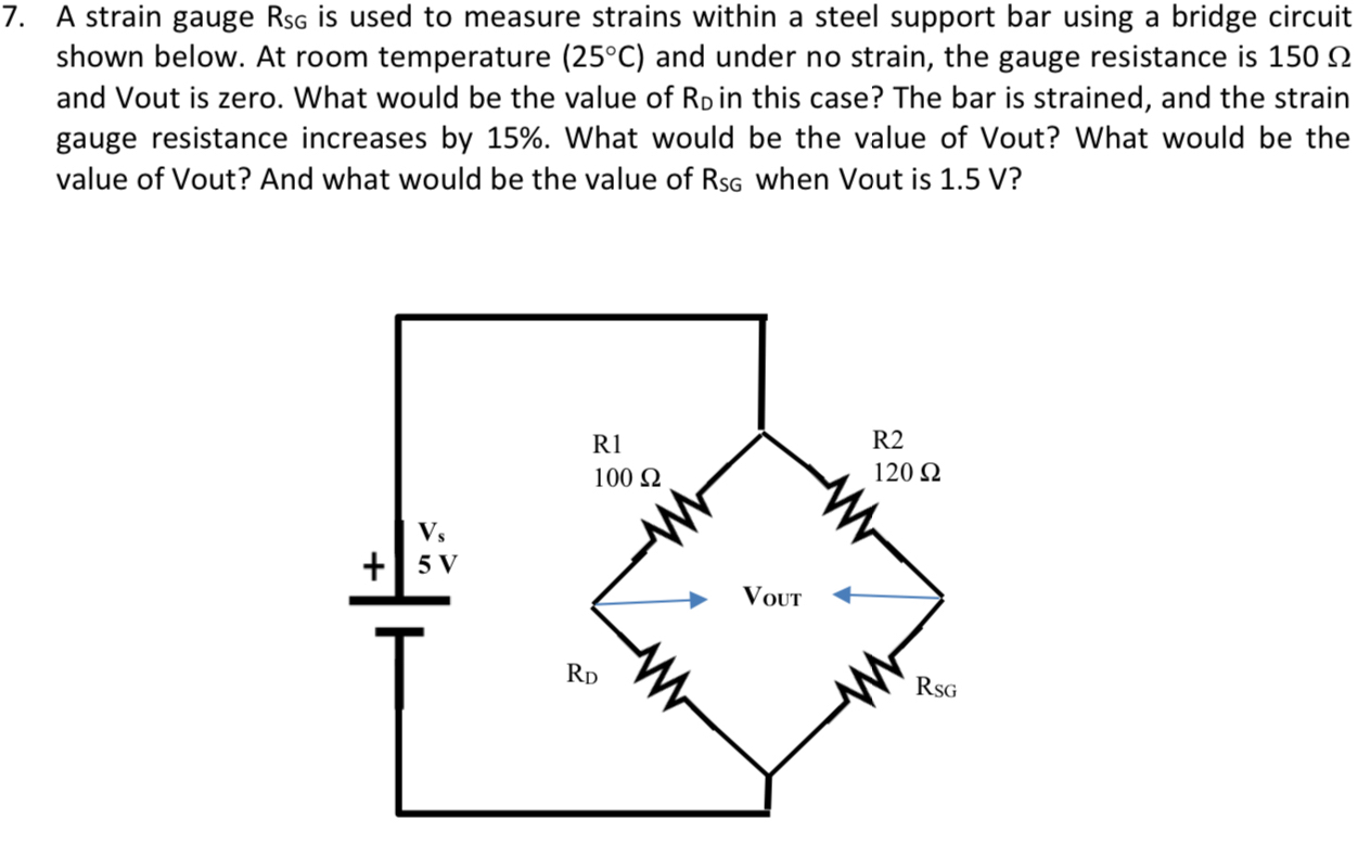 Solved A strain gauge Rsg is used to measure strains within | Chegg.com