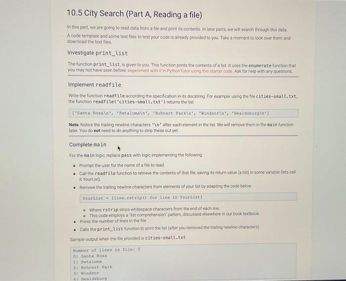 Solved In this part, we are going to read data from a file | Chegg.com