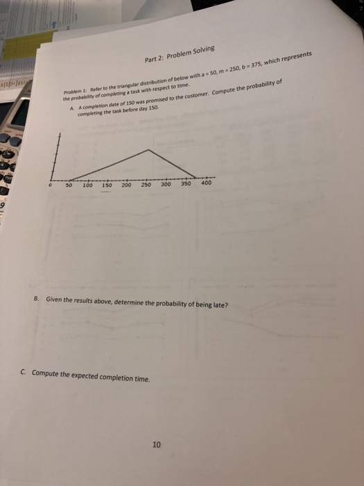 Solved Part 2: Problem Solving 50m - 250, b = 375, which | Chegg.com