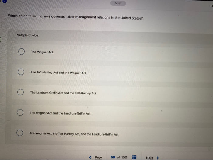 Solved which of the following laws govern labor management