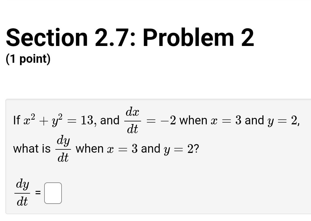 Solved Section 27 Problem 1 1 Point Suppose Xy−1 And 2249