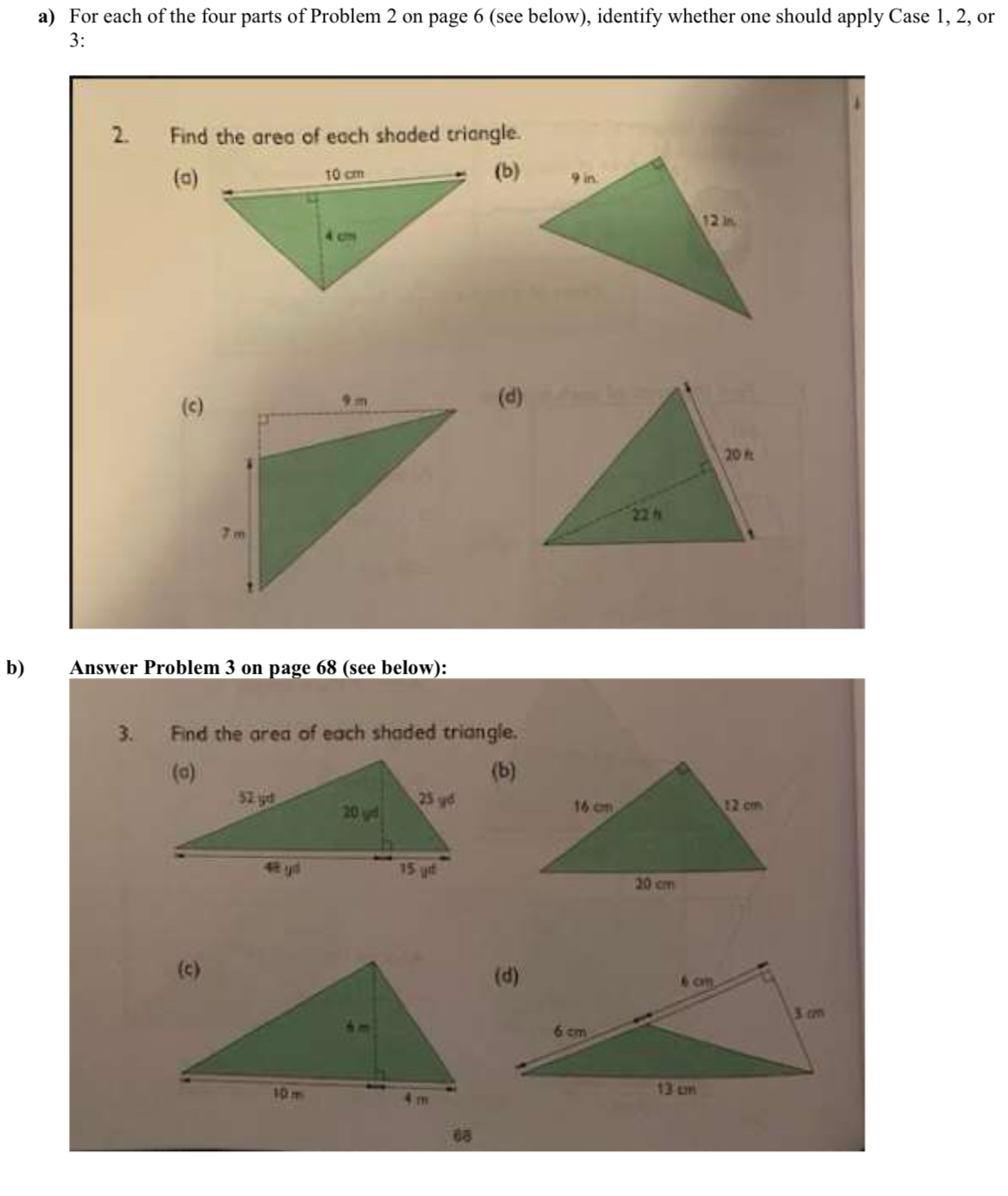 Solved a) ﻿For each of the four parts of Problem 2 ﻿on page | Chegg.com