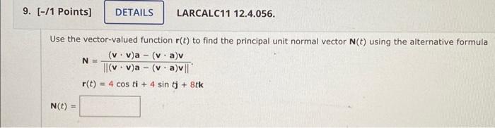 Solved Use the vector-valued function r(t) to find the | Chegg.com